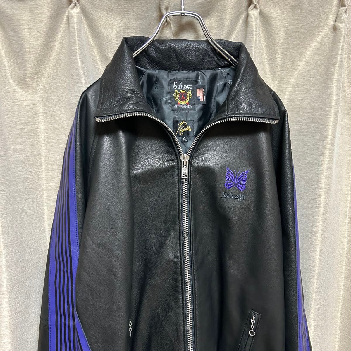 Schott × needles レザー トラックジャケット|Yahoo!フリマ(旧 Schott × needles レザー トラックジャケット|Yahoo!フリマ(旧