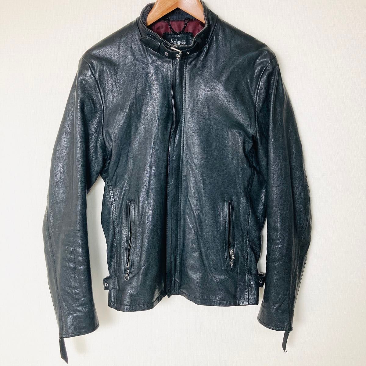 Schott ショット ゴートスキン シングル レザージャケット 牛革 Schott ショット ゴートスキン シングル レザージャケット 牛革