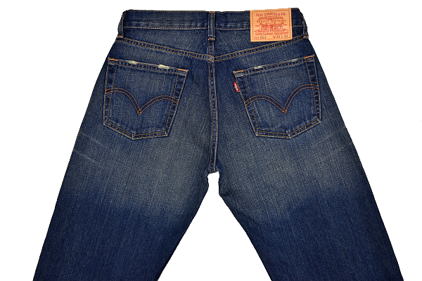 K-0799★新品★Levi's リーバイス OL553-0003★色落ち抜群 鬼ひげ縦落ちヴィンテージ加工 濃紺インディゴTABデニム ストレートジーンズ W29_画像8