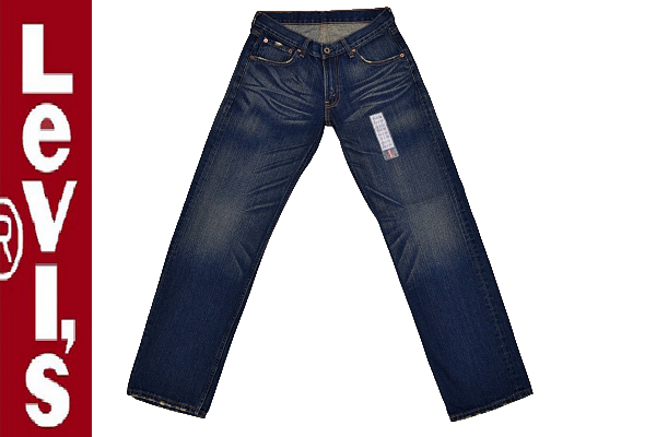 K-0799★新品★Levi's リーバイス OL553-0003★色落ち抜群 鬼ひげ縦落ちヴィンテージ加工 濃紺インディゴTABデニム ストレートジーンズ W29_画像1