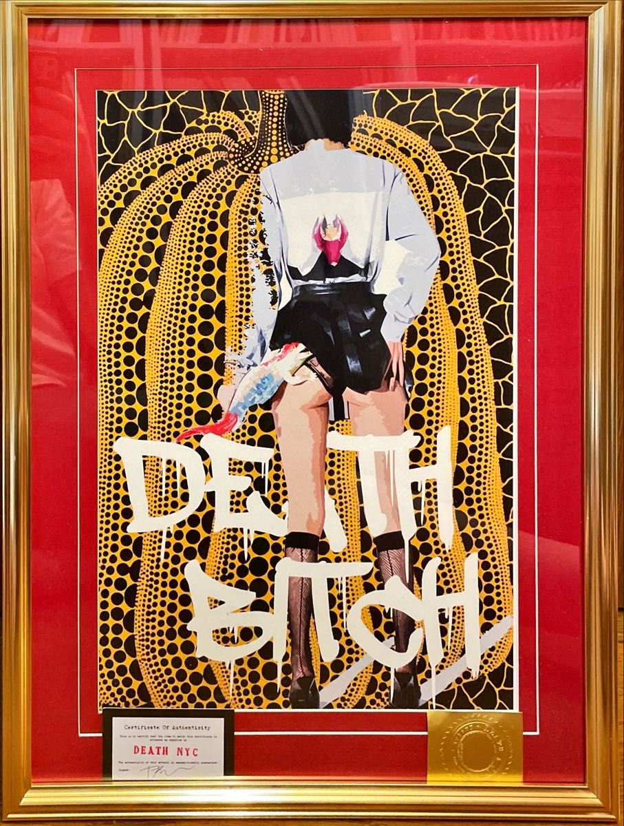 額装 額込 DEATH NYC デスガール 草間彌生 かぼちゃ ポップ 額装 額込 DEATH NYC デスガール 草間彌生 かぼちゃ ポップ