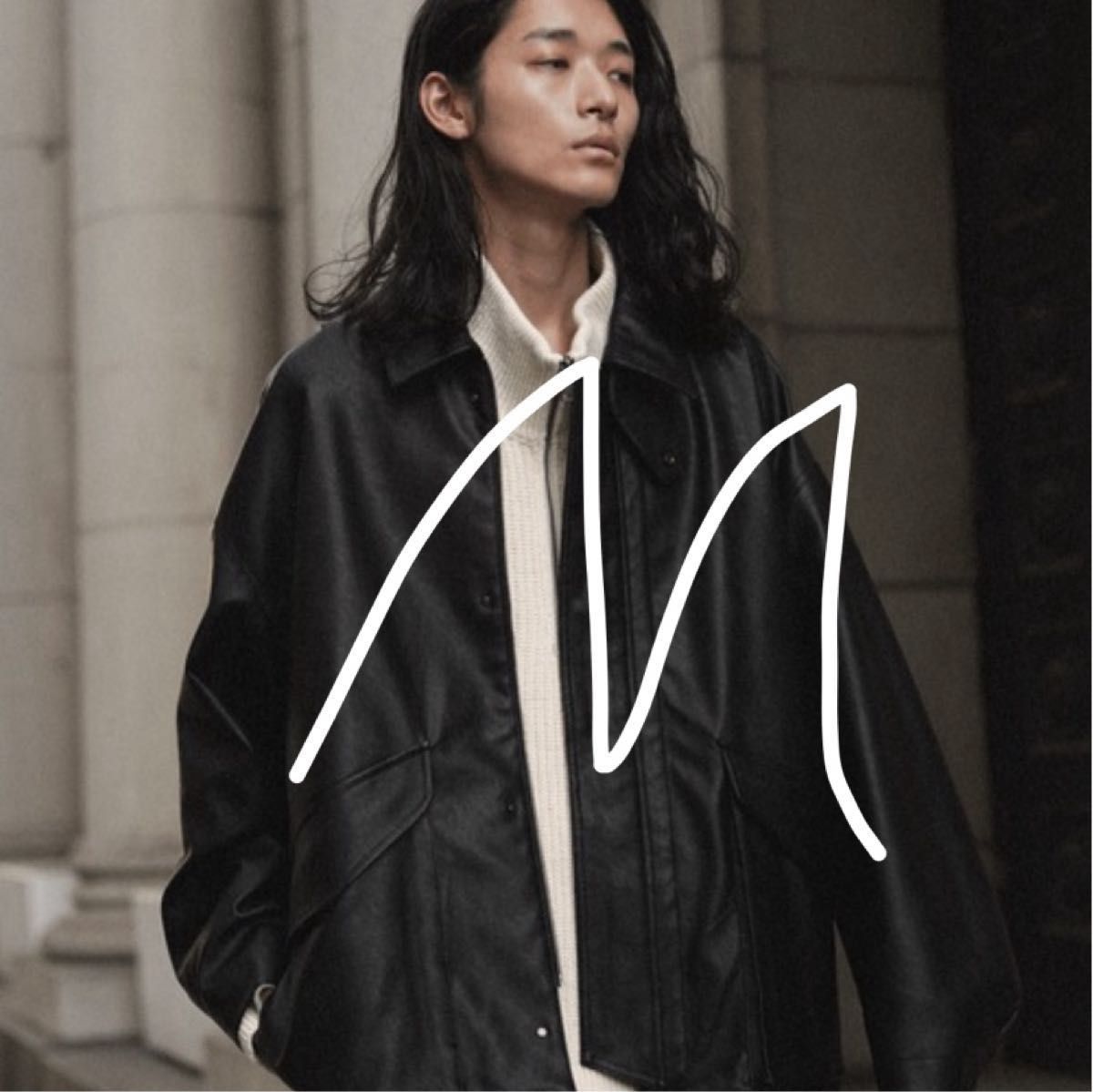 WYM】FAUX LEATHER MILITARY BLOUSON WYM】FAUX LEATHER MILITARY BLOUSON