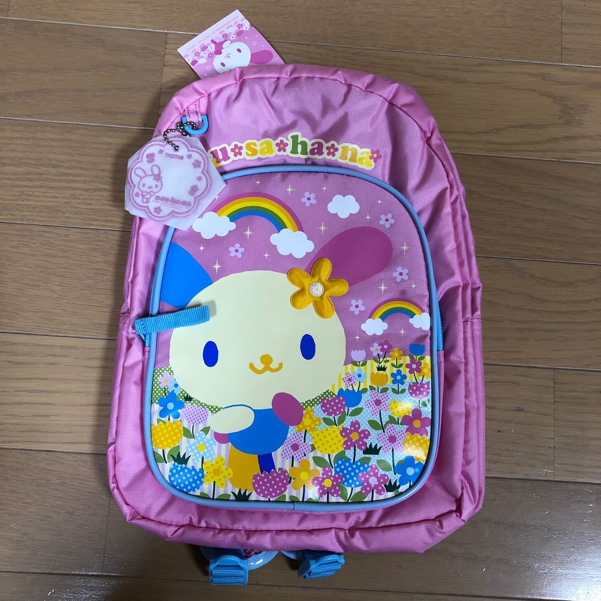 新品タグ付き ウサハナusahanaピンク色のリュックサンリオ半額 新品タグ付き ウサハナusahanaピンク色のリュックサンリオ半額