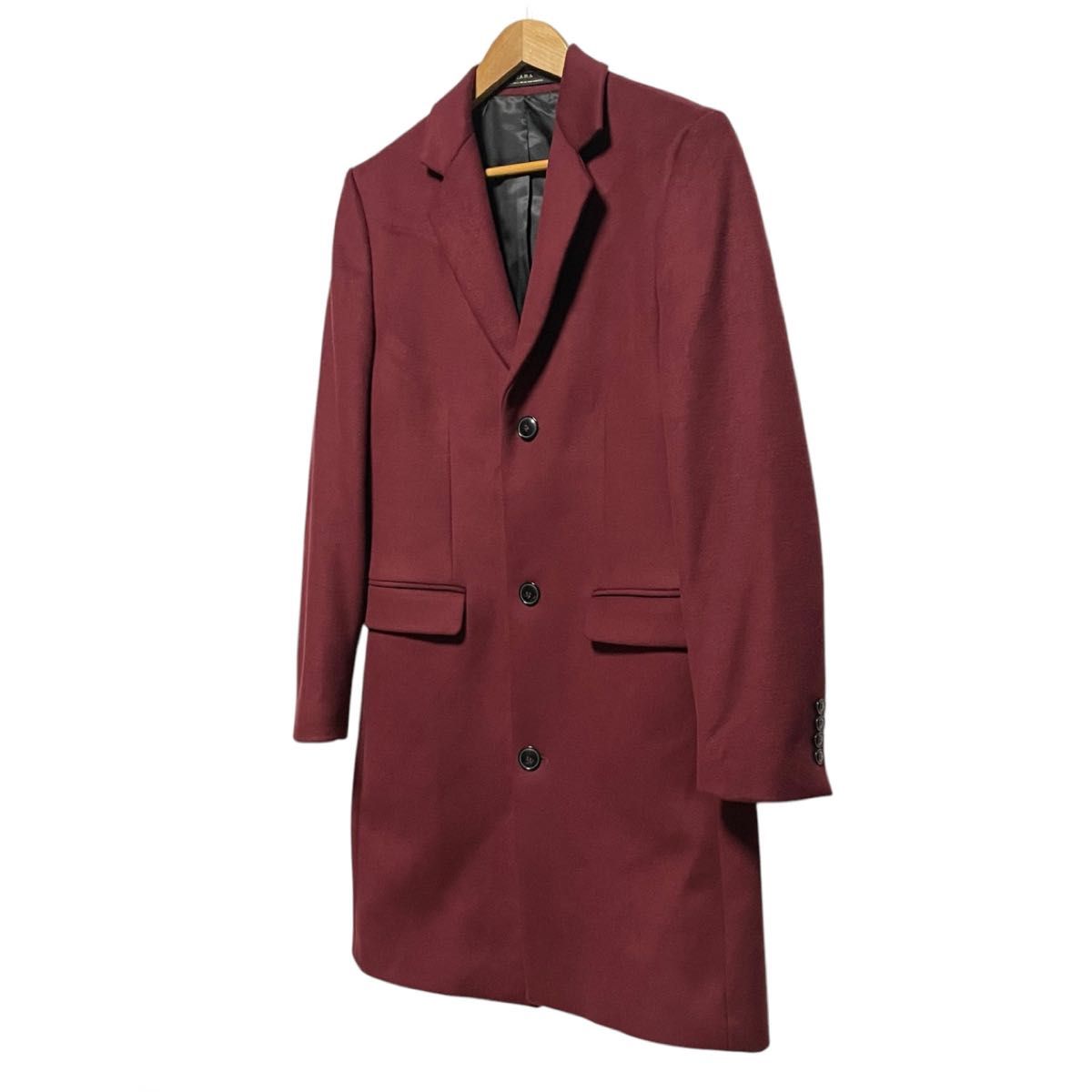ZARA ザラ ワインレッド チェスターコート ボルトー|Yahoo ZARA ザラ ワインレッド チェスターコート ボルトー|Yahoo