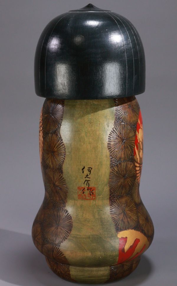 BE978 小林伊之助作 『 夕月 』 木彫 創作こけし 内閣総理大臣賞 BE978 小林伊之助作 『 夕月 』 木彫 創作こけし 内閣総理大臣賞