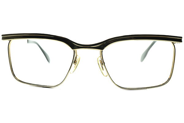 ハイクオリティ重厚HEAVY BODY1960sデッド FRAME FRANCE フランス製 AMOR STYLE アモール型 本金張りメタル眼鏡 size52/20ビンテージa6648