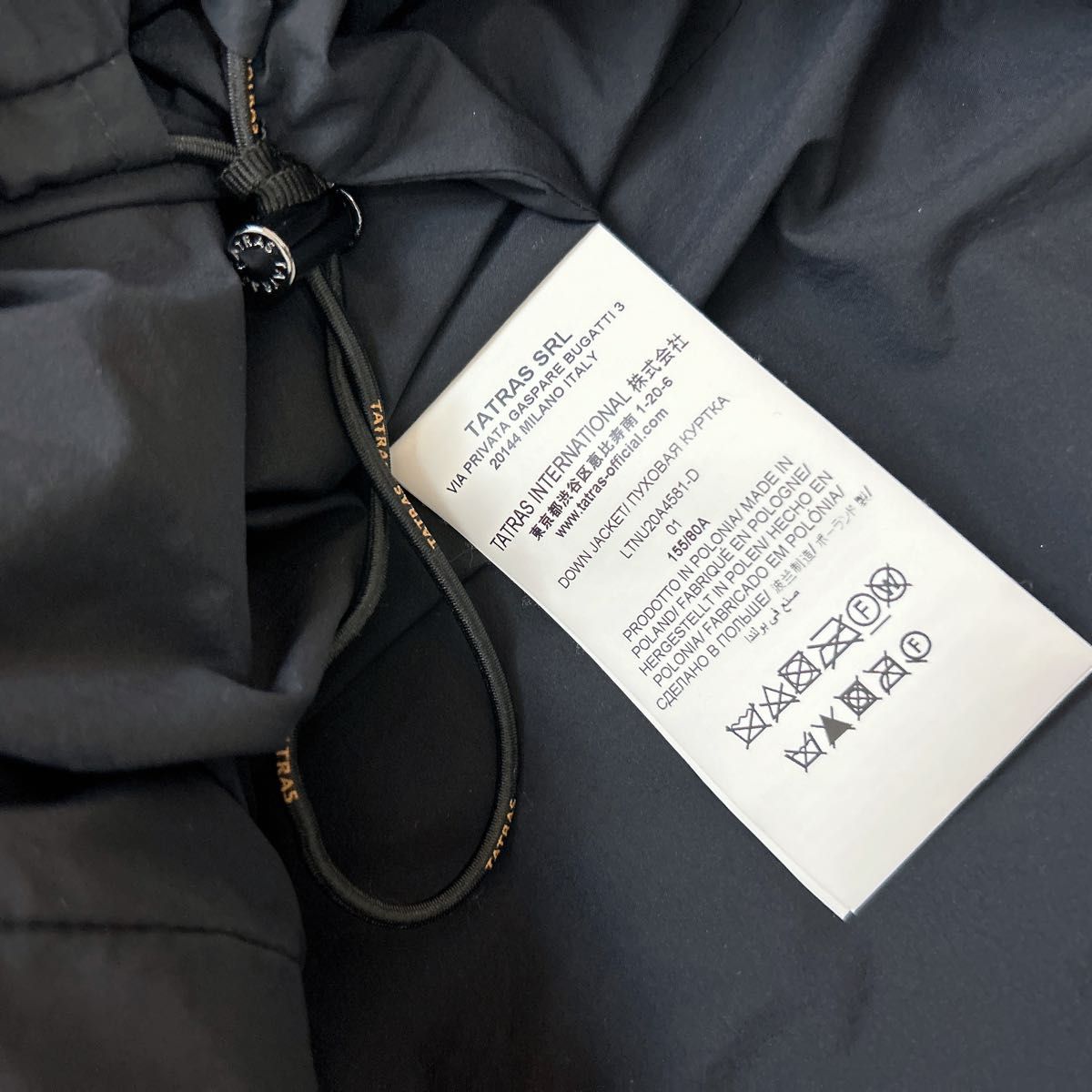 TATRAS タトラス別注CIMAダウンジャケット01(S)黒ブラック美品 TATRAS タトラス別注CIMAダウンジャケット01(S)黒ブラック美品