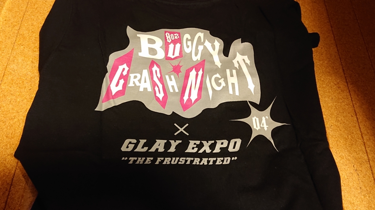 JIRO BUGGY CRASH NIGHT 2004 футболка черный SS размер [GLAY EXPO 2004 in UNIVERSAL STUDIO JAPAN *THE FRUSTRATED~] новый товар 