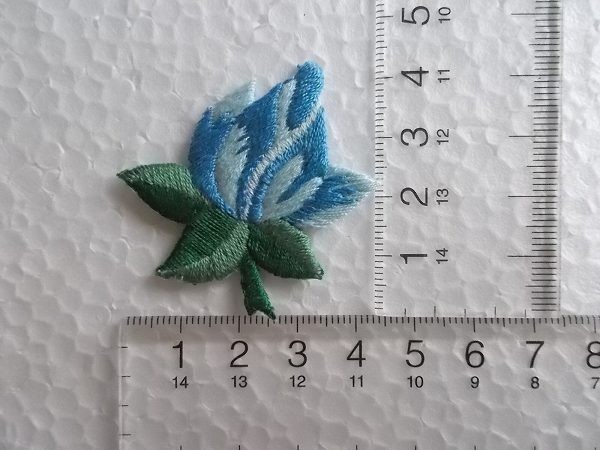 青色 バラ ローズ ワッペン/ 刺繍 アメリカ USA カスタム オリジナル おしゃれ 花言葉 夢かなう 124_画像8