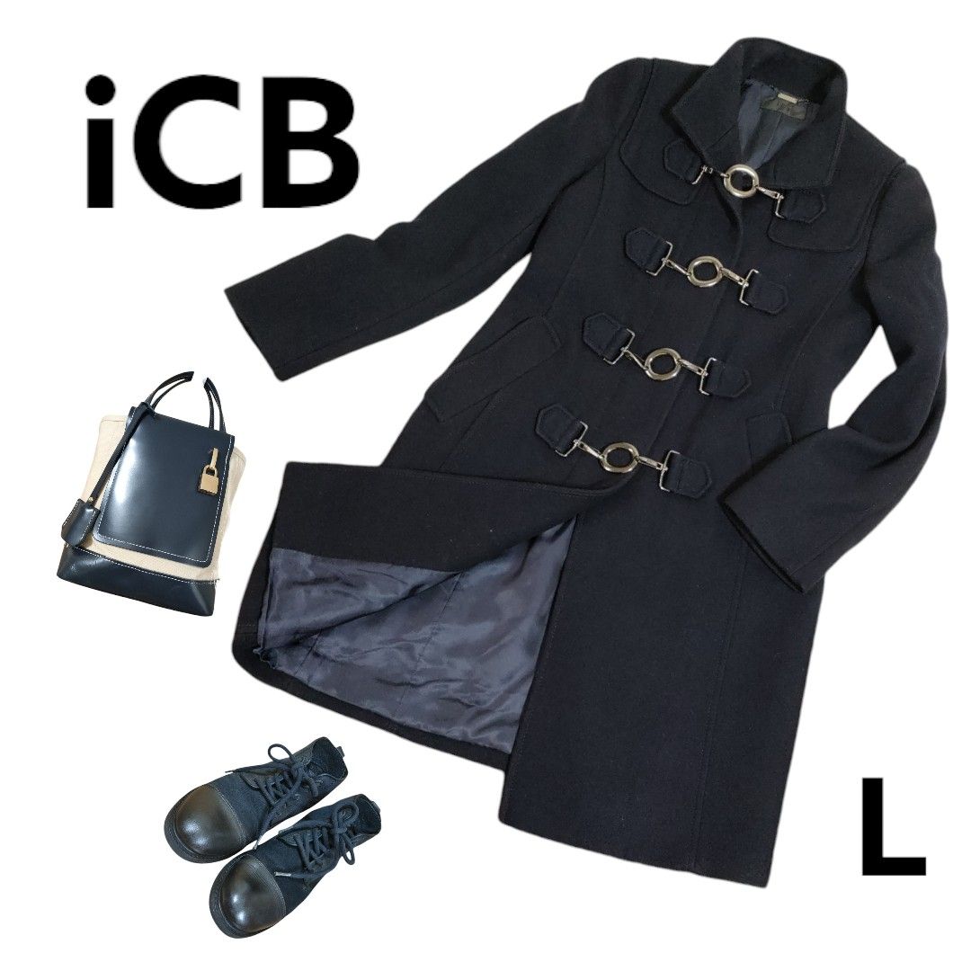iCB ダッフルコート 金属トグル ウール100% ネイビー 11号 L iCB ダッフルコート 金属トグル ウール100% ネイビー 11号 L