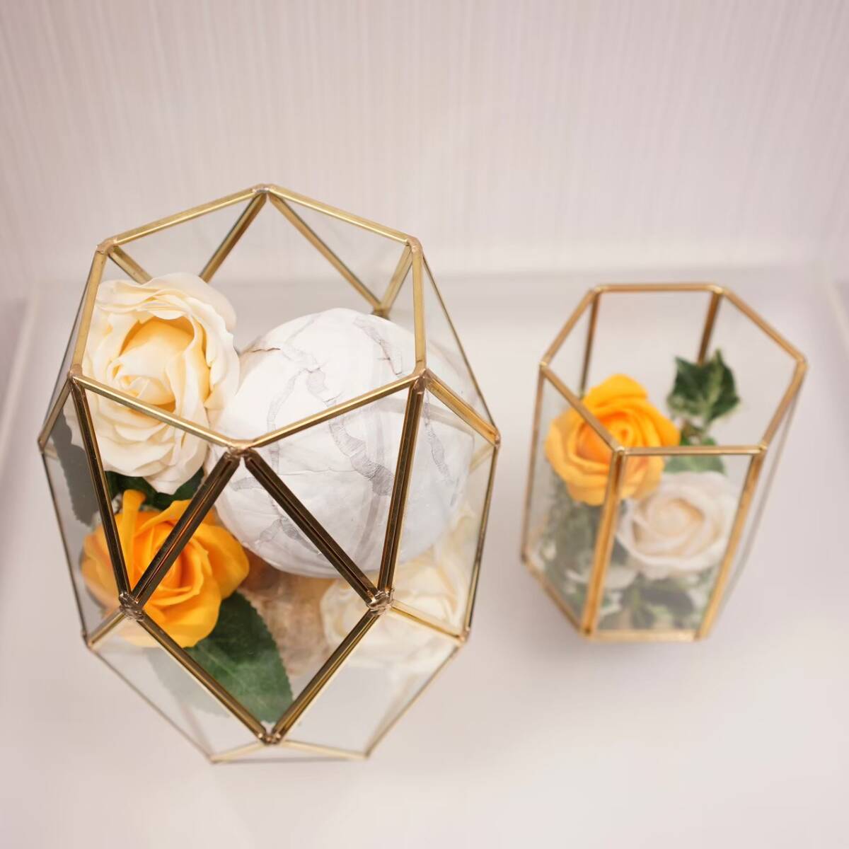 フラワーベース 2個セット 造花付き 花瓶 雑貨 インテリア フラワーベース 2個セット 造花付き 花瓶 雑貨 インテリア