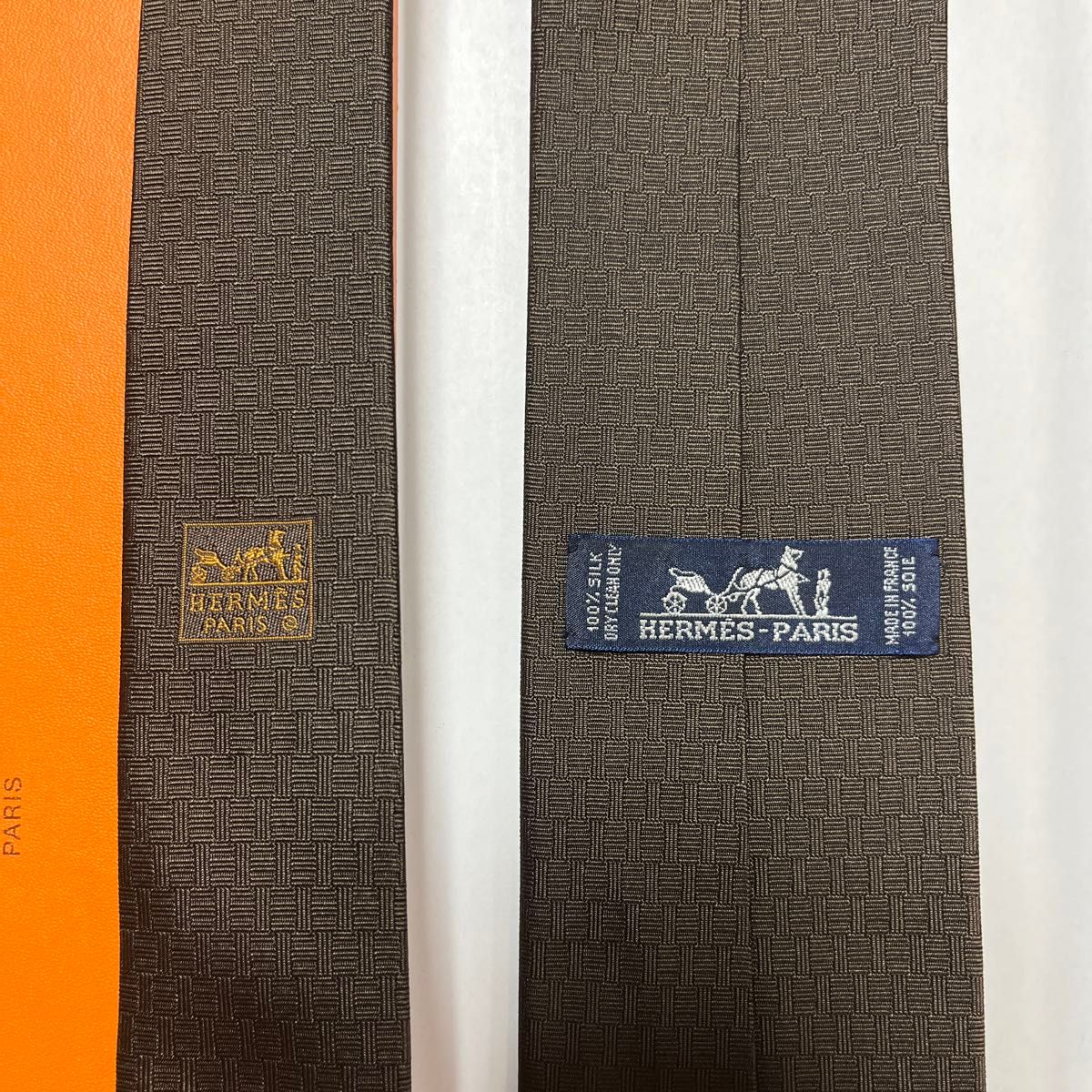 美品 エルメス ネクタイ 濃茶 H柄H織 ファソネ 四葉クローバー 美品 エルメス ネクタイ 濃茶 H柄H織 ファソネ 四葉クローバー