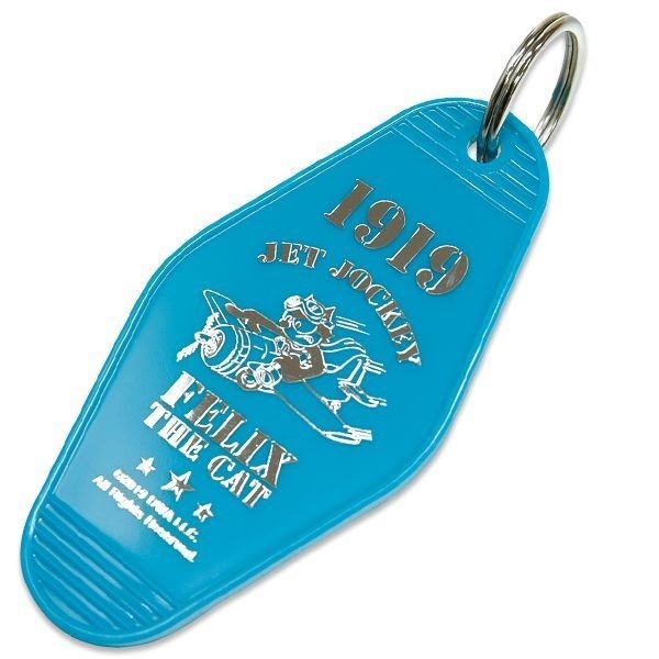 Felix hotel key tag blue × silver 120 jpy shipping possible key holder key ring key tag USA mooneyes liking. person also Jet Jockey jet 