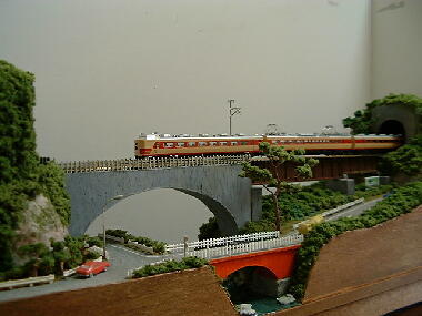 ☆ゆめレール　日本の鉄道風景ジオラマミニらまワイド０２　二連ガ－ダ－＆ア－チ鉄橋を渡るロ－カル線のある風景
