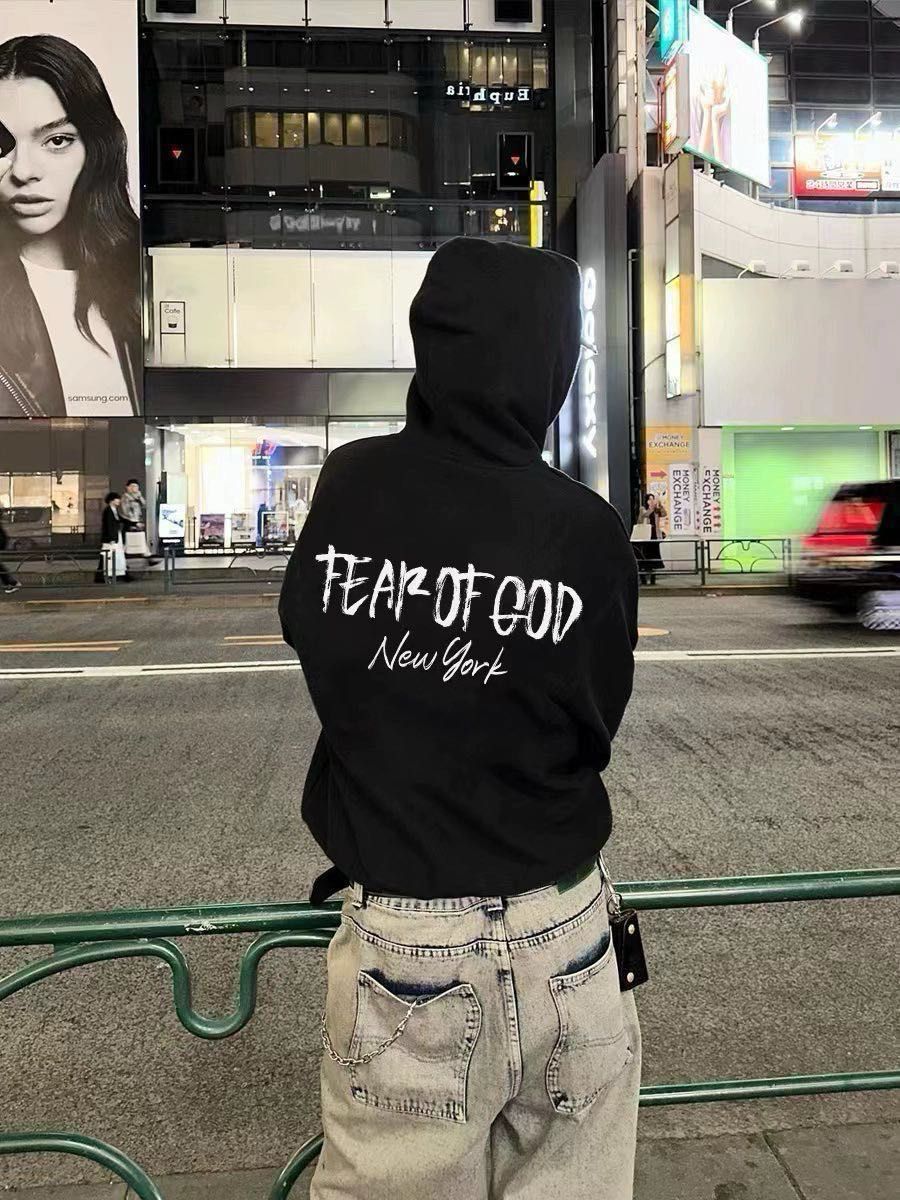 ESSENTIALS FEAR OF GOD New York パーカー 黒男女兼用 Lサイズ2 ESSENTIALS FEAR OF GOD New York パーカー 黒男女兼用 Lサイズ2