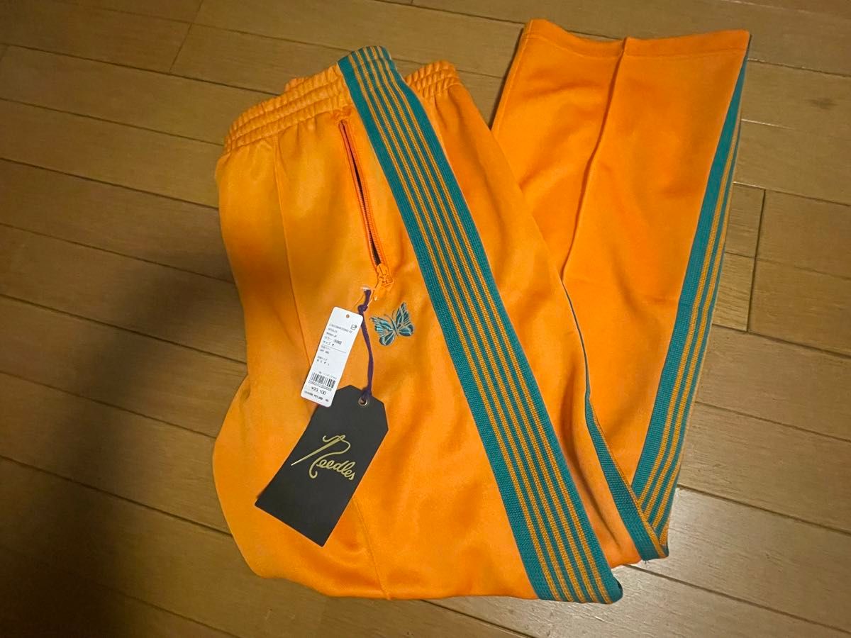 新品 M needles トラックパンツ ストレート オレンジ ターコイズ 新品 M needles トラックパンツ ストレート オレンジ ターコイズ