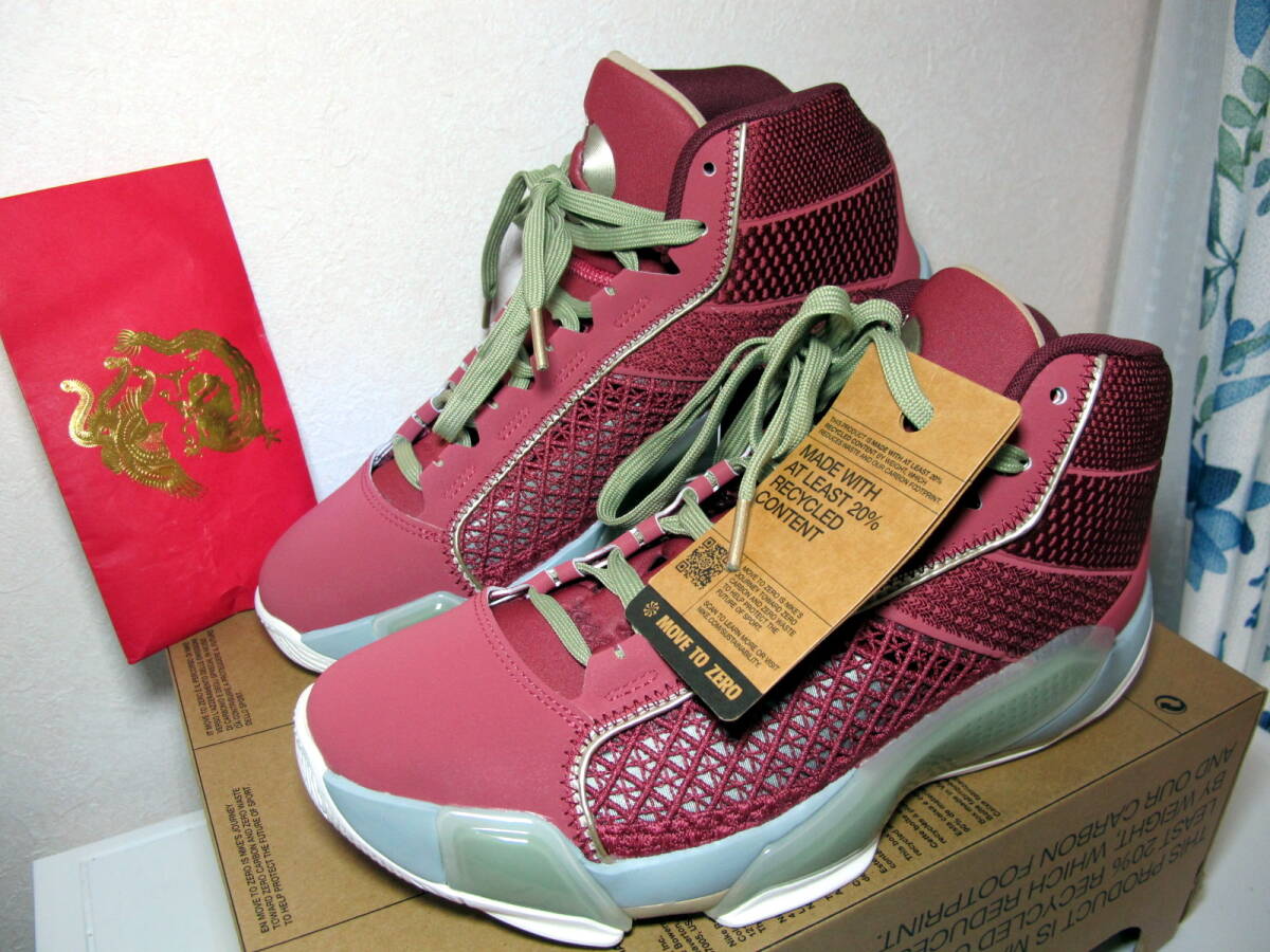 新品未使用 NIKE AIR JORDAN XXXVIII CNY PF / エア ジョーダン 38 ルナニューイヤー PF 27.0cm 朱×金×翡翠色 FQ8896-600 ノベルティ付