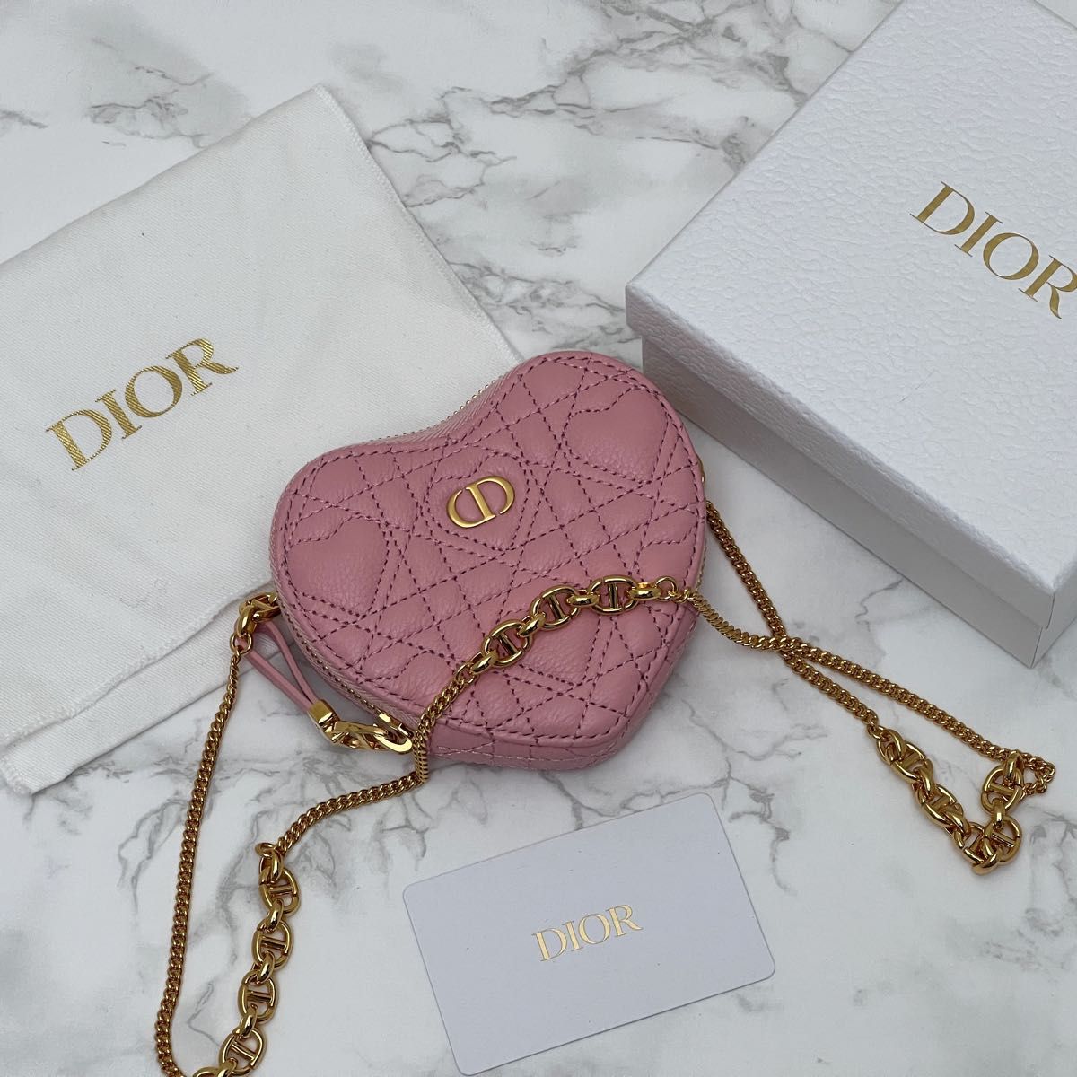 ディオール amour Dior Caro ハート ポーチ バッグ ピンク ディオール amour Dior Caro ハート ポーチ バッグ ピンク