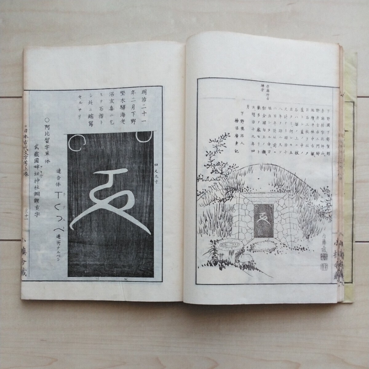 □『日本古代文字考(小槇舎藏版)』上下揃。落合直澄著。但し奥付 □『日本古代文字考(小槇舎藏版)』上下揃。落合直澄著。但し奥付