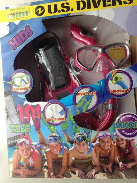  price cut new goods U.S.DIVERS snorkel snorkel 4 point set for children S size pink scuba diving 