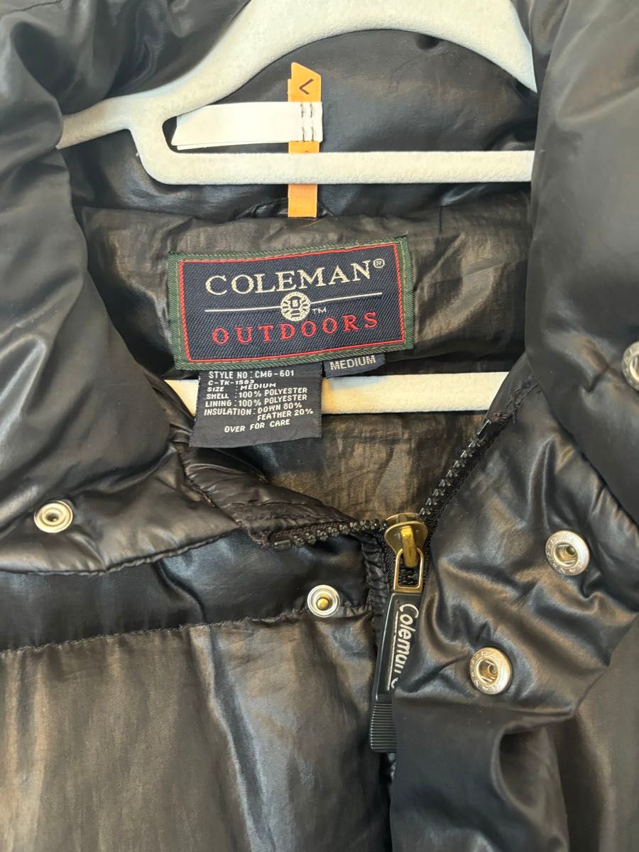 OLD Coleman 90s コールマン 肉厚 黒 ダウンジャケット M OLD Coleman 90s コールマン 肉厚 黒 ダウンジャケット M