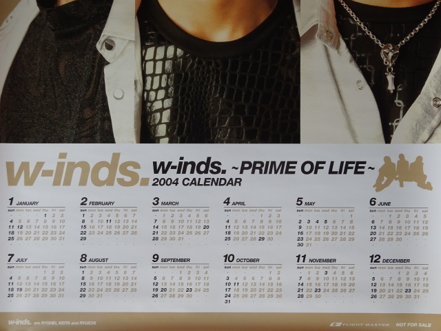 新品・非売品！！「w-inds.」（ウィンズ）～PRIME OF LIFE～ ポスター カレンダー 千葉涼平 橘慶太 緒方龍一 RYOHEI KEITA RYUICHI_画像3