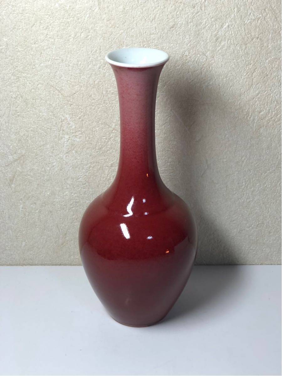 【聚寶堂】大清乾隆年制 祭紅釉梅瓶 J-122