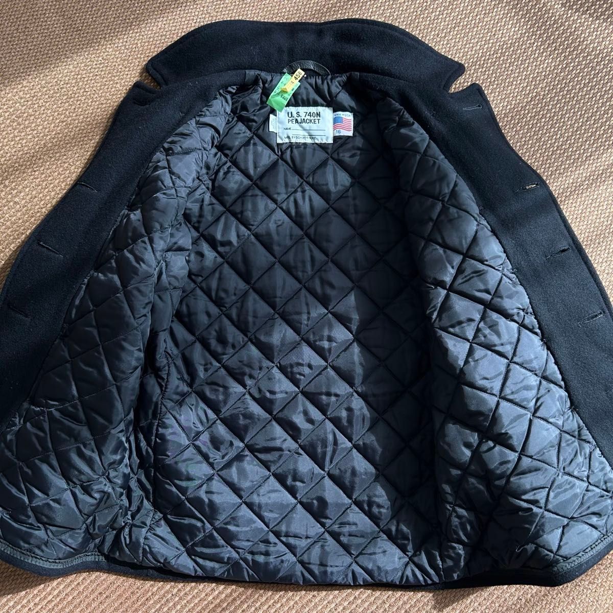 ショット SCHOTT 740BTG ピーコート サイズ16 ダブル ブラック ショット SCHOTT 740BTG ピーコート サイズ16 ダブル ブラック