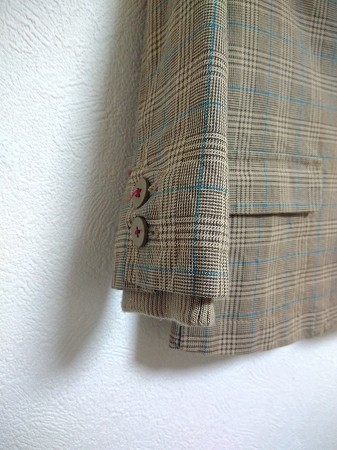 (美品 即決,即日発送》TOMMY HILFIGER トミー●チェック テーラード ジャケット/キッズ90-cm 茶系/ブレザー ワッペン 発表会 冠婚葬祭/A8_画像3