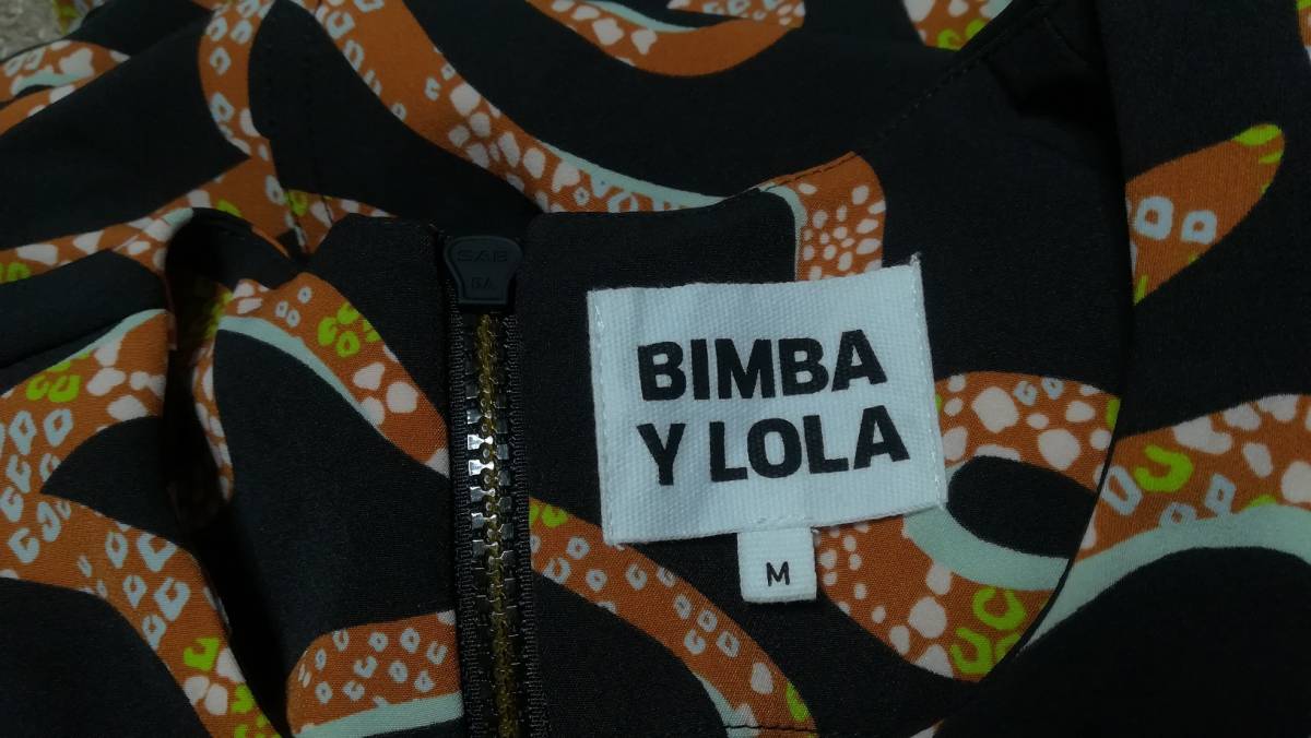 新品 送料無料 ビンバイローラ BIMBA Y LOLA　BLACK FITTED SNAKE DRESS　M/JP9号～11号