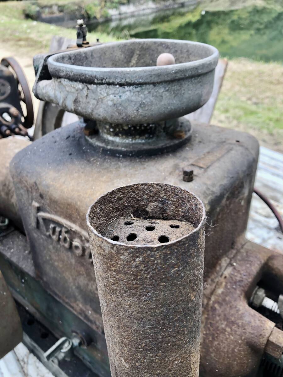 [ Showa Retro ] редкий Kubota CHC 5?6 лошадиные силы Showa Retro первый суп керосин двигатель, большой особь. 