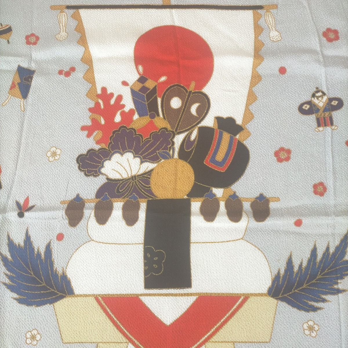 ちりめん風風呂敷★お正月お供え餅縁起物和柄　タペストリーにも_画像2