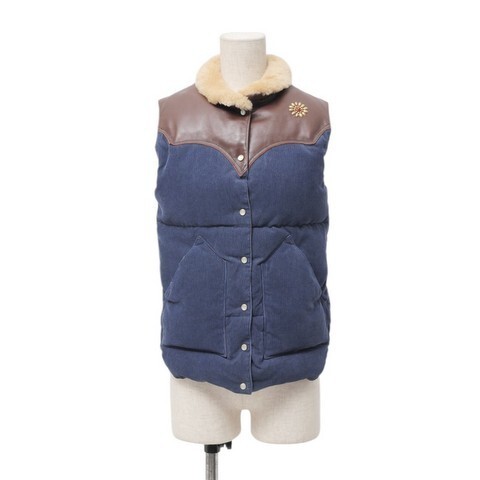 MG9812= Rocky mountain feather bed ×remi relief * cow leather * leather * corduroy * unusual material switch *.* mouton * down vest * gilet * size 9/10