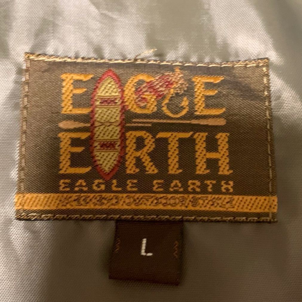 EAGLE EARTH アノラック ナイロン ジャケット カーキ (L) | Mens メンズ プルオーバー カモフラ アーバン カジュアル ワイド ハーフジップ_画像5