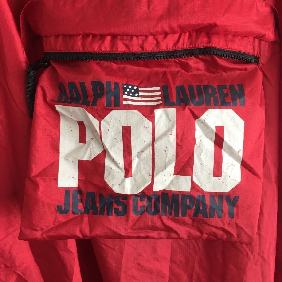 希少★USA製★POLO JEANS ポロ ラルフローレン ジーンズ　　アノラック ナイロン ジャケット プルオーバー ワンポイント ロゴ_画像9