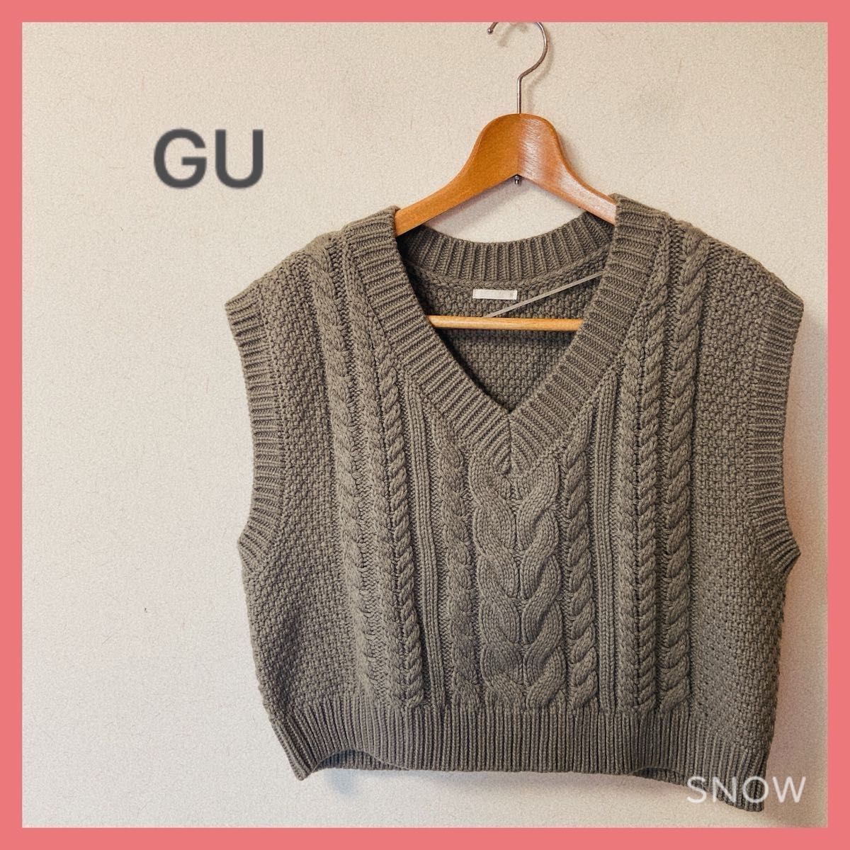 GU ジーユー レディース ニットベスト サイズM ベージュグレー GU ジーユー レディース ニットベスト サイズM ベージュグレー