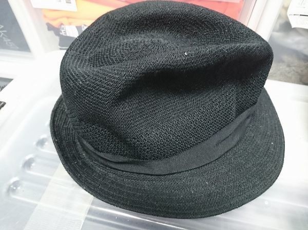 Borsalino 中折れ帽子 ハット 59cm ブラック ボルサリーノ_画像1