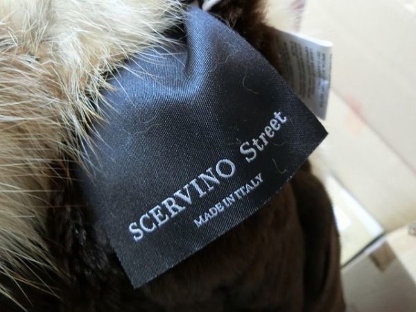 SCERVINO Street フロントジップレザーコート 40 ブラウン #SD03-712-C118R シェルヴィーノ ストリート_画像3