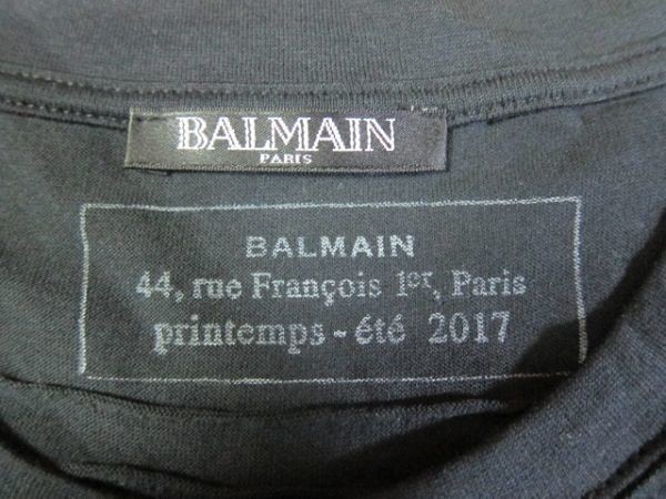BALMAIN Tシャツ XS ブラック #S7H8601/028 バルマン_画像3