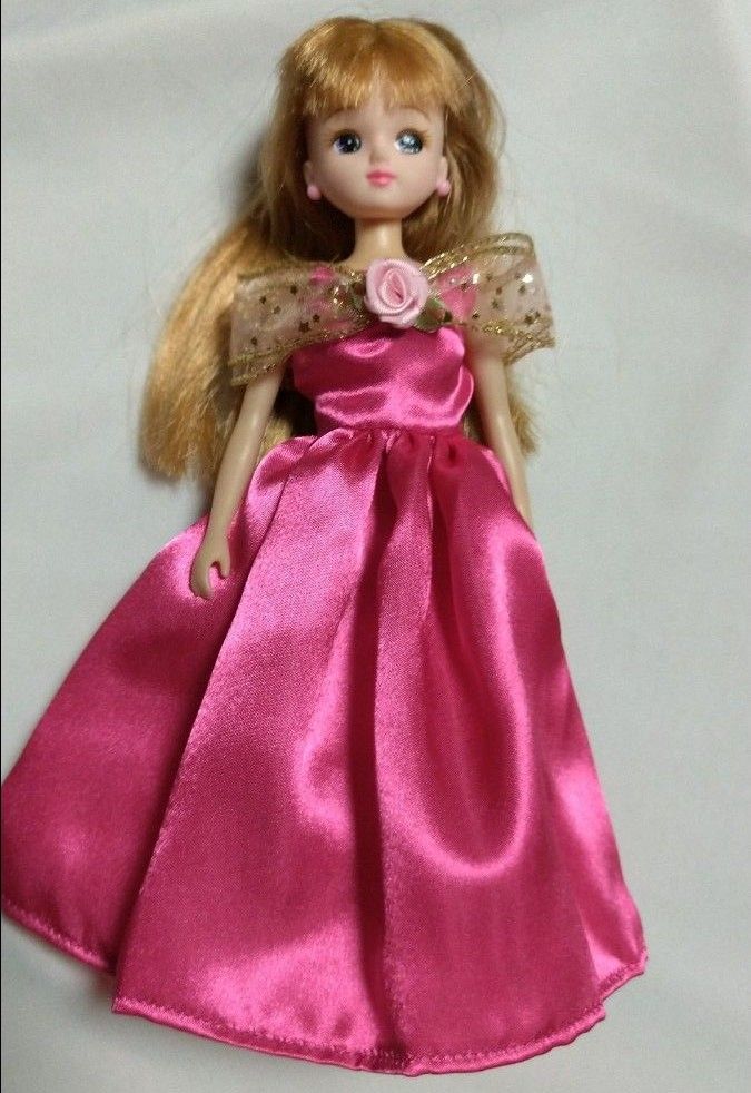 水色ロングドレス リカちゃん昭和レトロ 60年代ビンテージドレス
