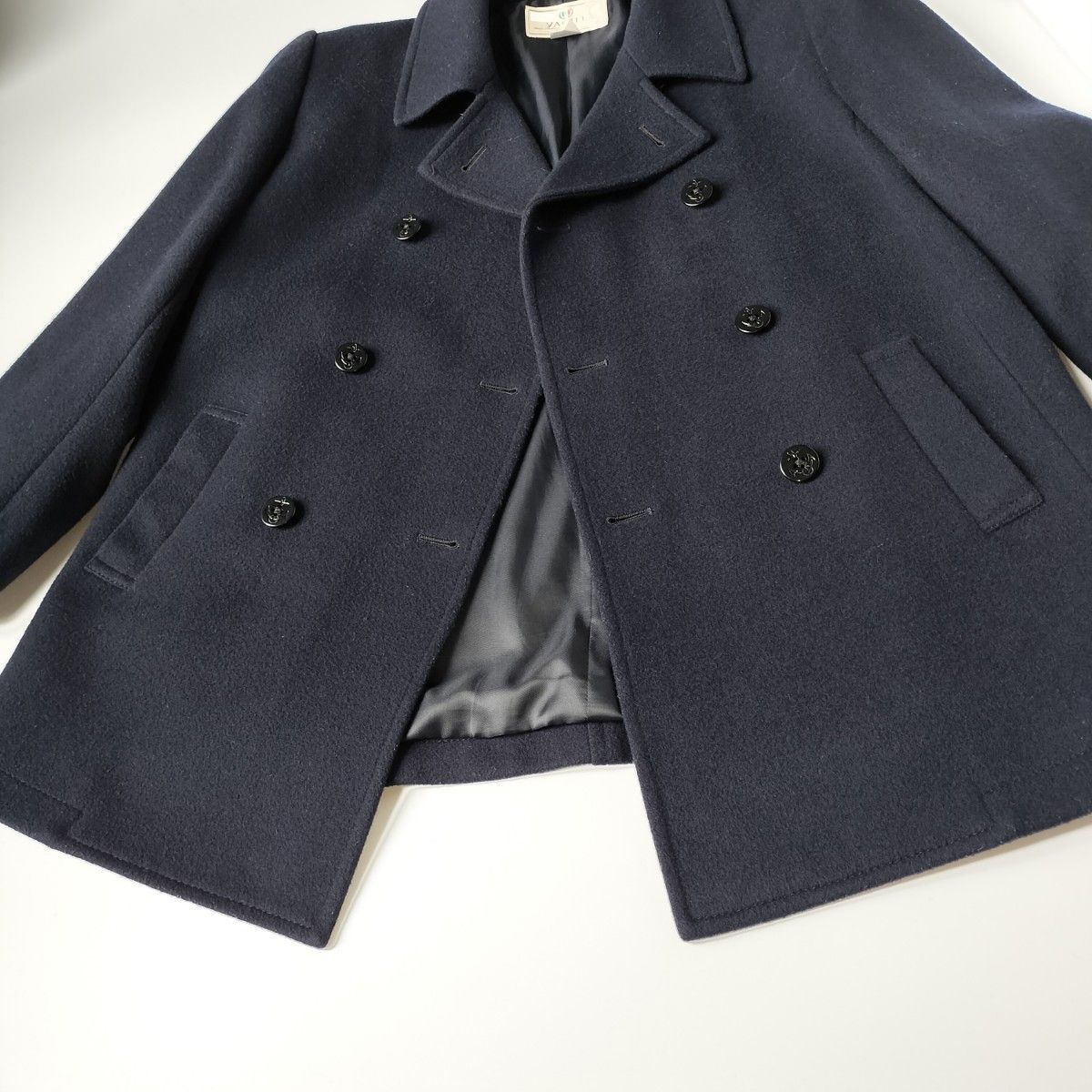 美品良品】江戸川学園取手小学校 ピーコート Pコート ウール 美品良品】江戸川学園取手小学校 ピーコート Pコート ウール
