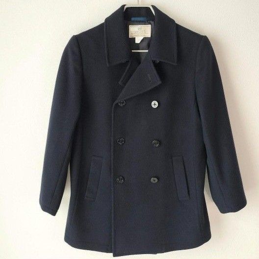 美品良品】江戸川学園取手小学校 ピーコート Pコート ウール 美品良品】江戸川学園取手小学校 ピーコート Pコート ウール