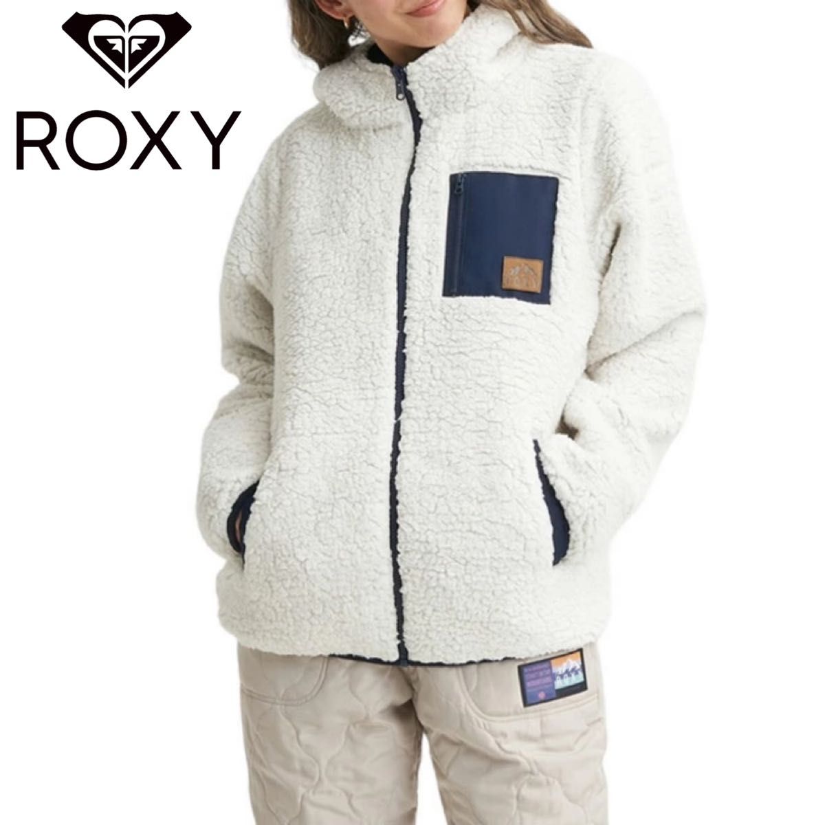 新品 ROXY ロキシー リバーシブル フリース ボア ジップアップ 新品 ROXY ロキシー リバーシブル フリース ボア ジップアップ