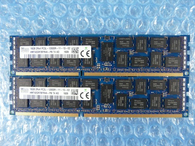 1GXO // 16GB 2枚セット 計32GB DDR3-1600 PC3L-12800R Registered RDIMM 2Rx4 HMT42GR7BFR4A-PB SKhynix // Dell PowerEdge R320 取外_画像1