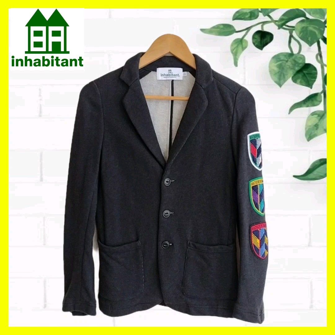 【美品】inhabitant インハビタント ワッペン付き テーラードジャケット アウター レディース メンズ