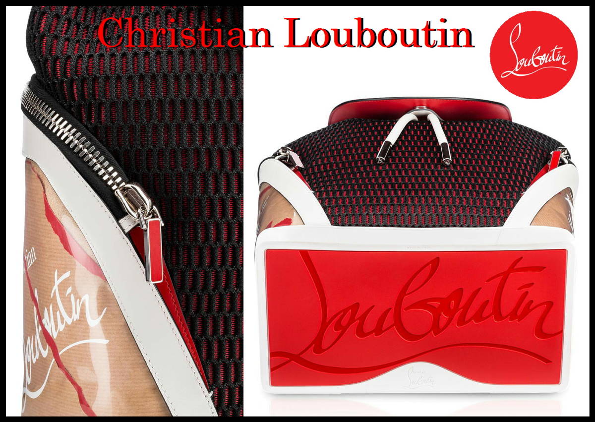 Christian Louboutin backpack regular goods Christian Louboutin rucksack white red black man and woman use studs package beautiful goods sneakers bag 