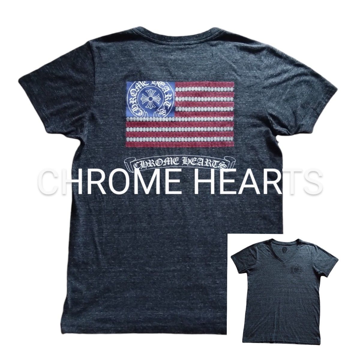 希少サイズ CHROME HEARTS 星条旗ダガー VネックTシャツ XL 希少サイズ CHROME HEARTS 星条旗ダガー VネックTシャツ XL