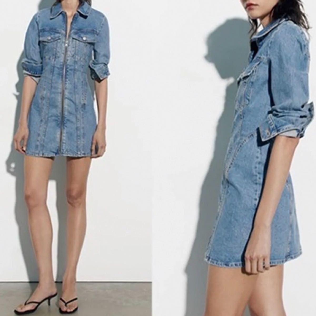 新品未使用 タグ付 ZARA デニム ワンピース L 定価約7 000円 新品未使用 タグ付 ZARA デニム ワンピース L 定価約7 000円