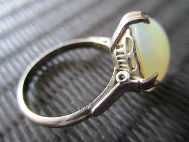 指輪 メッキ 玉サイズ : 約15 x 11mm 現状品 送料120円 (^^♪_画像3