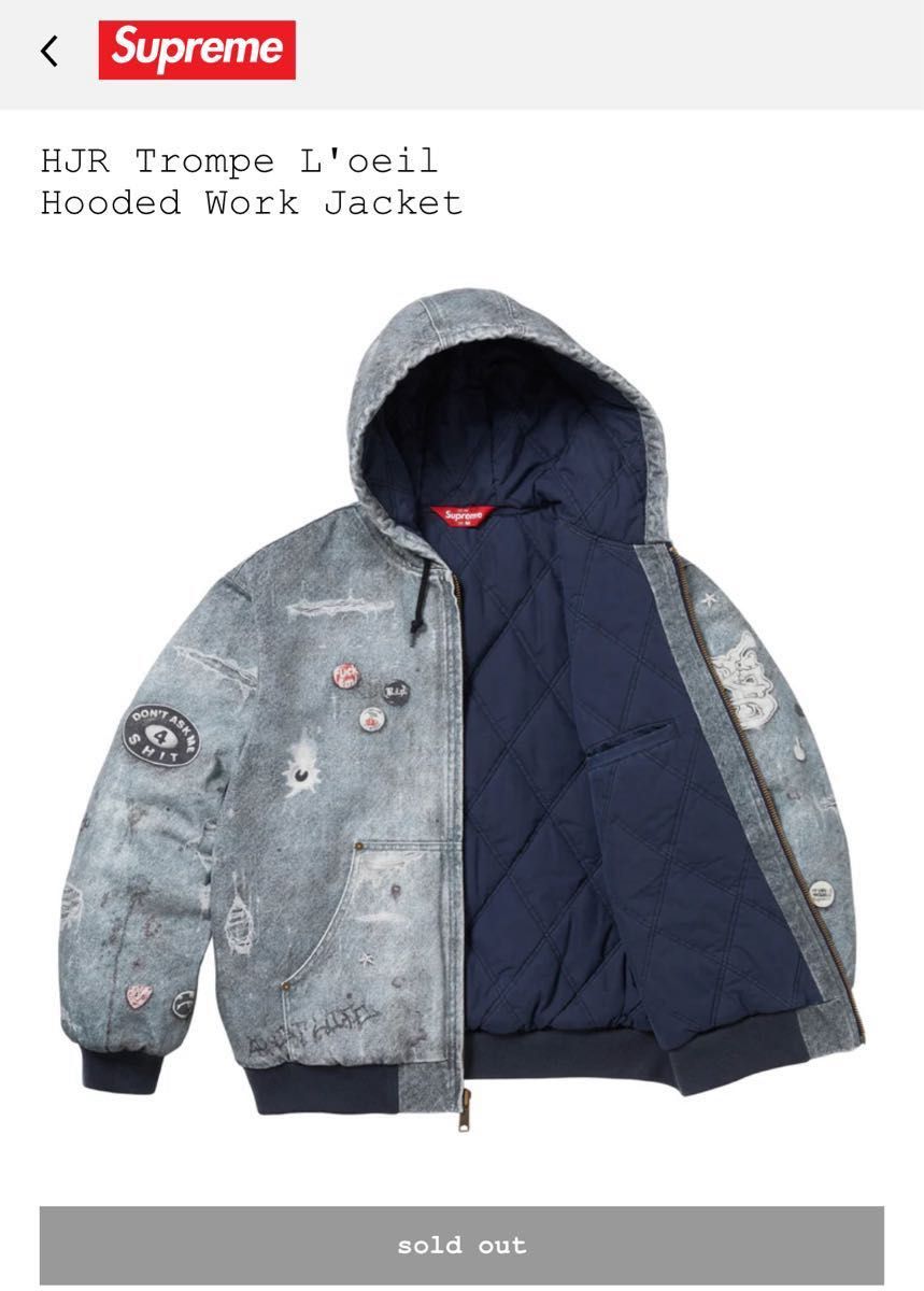 即完品】Supreme HJR Trompe Loeil Hooded Work Jacket|Yahoo 即完品】Supreme HJR Trompe Loeil Hooded Work Jacket|Yahoo